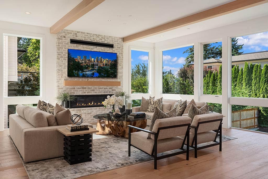 Photo of Custom Home Great Room Designs by Adam Leland Homes Inc. Seattle, WA